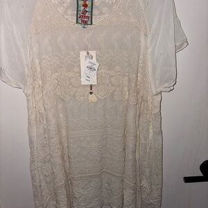 Johnny Was Ivory Lace Tunic